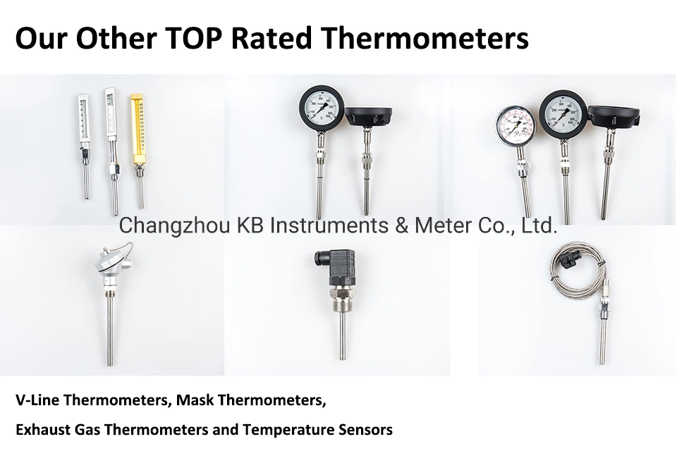 Gas Pressure Temperature Gauge Bimetallic Thermometer Adjustable Angle Connection